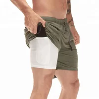

Wholesale fitness wear custom gym mens lining training shorts