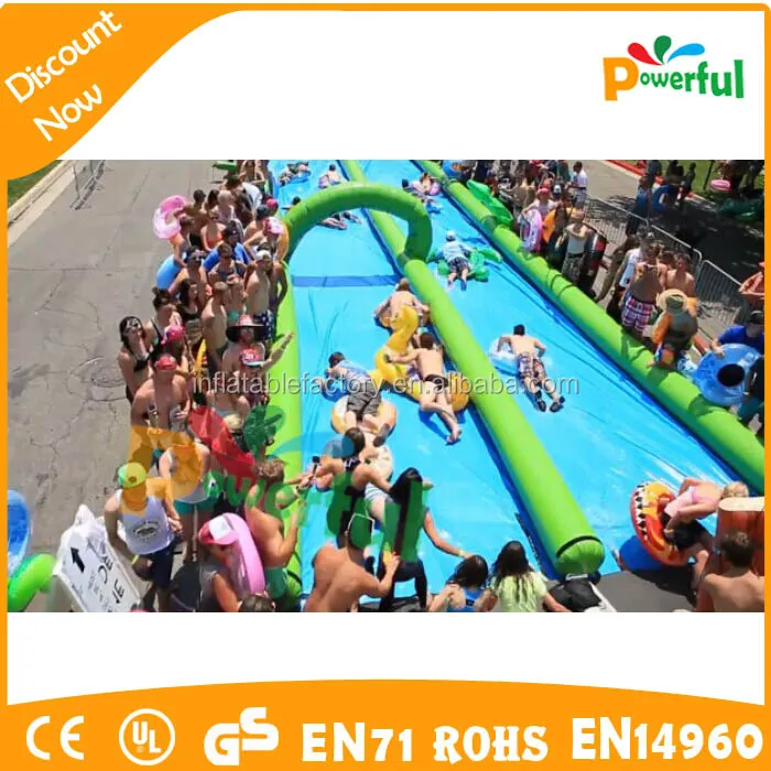 50m 100m long size slip and slide inflatable water slip n slide for sale