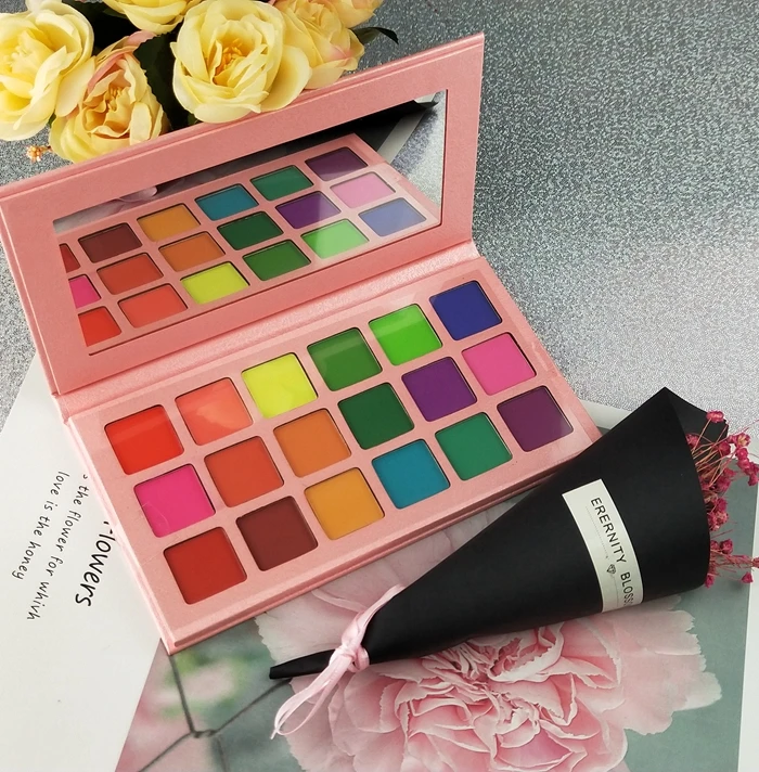 

18 Colors Factory Price No Logo Pigmented Eye Shadow Bright Bold Color Matte Spring Eyesahdow Palette