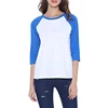 Wholesale Crew Neck 3/4 Raglan T Shirt Baseball Tee 95 cotton 5 Spandex Two Tone T-shirt Women