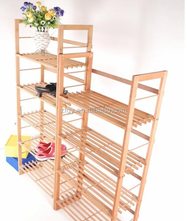 
Shoe rack bathroom stand display The bathroom shelf pine wooden five layers 