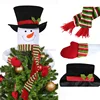 Large Snowman Top Hat Christmas Tree Topper Decor Holiday Decoration Christmas Snowman Top of The Tree christmas snowman Top Hat