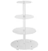 4 Tier Clear Acrylic Round Wedding Party Cupcake Display Tree Tower Stand With Base Acrylic Stacked Party Cupcake Display