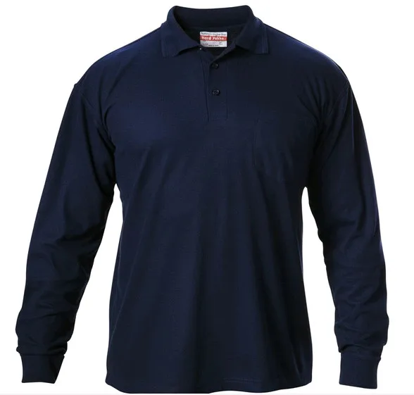 FR MODACRYLIC/COTTON POLO SHIRT LONG SLEEVE