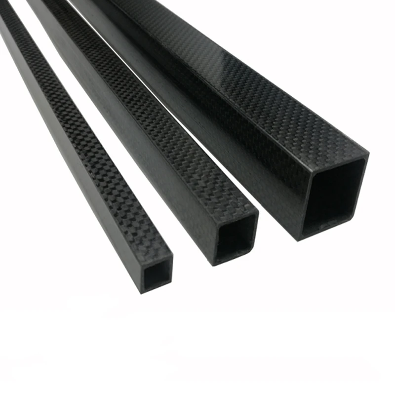 3k Full Carbon Fiber Square Tube High Strength Length 500mm Od 10mm