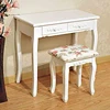D1709 eco-friendly MDF antique vanity dresser chair mirror curved reading marble reception desk