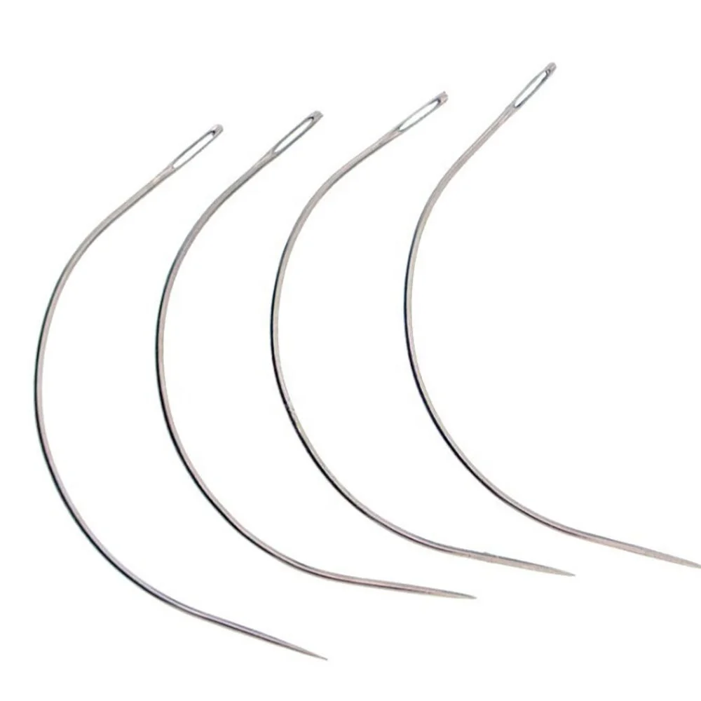 

Wholesale 7.6cm C Style Weaving Needle for Hair Extension Weft Weave Type Curved Thread Sewing Salon Tools