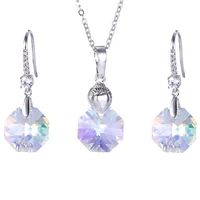 

64902 xuping schmuck, 925 sterling silver color jewelry set crystals from Swarovski