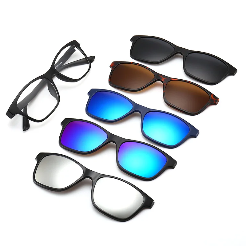 

2246A Superhot Eyewear 5 Magnet Clips Polarized Driving Sunglass Men Women Magnetic Clip On Glasses