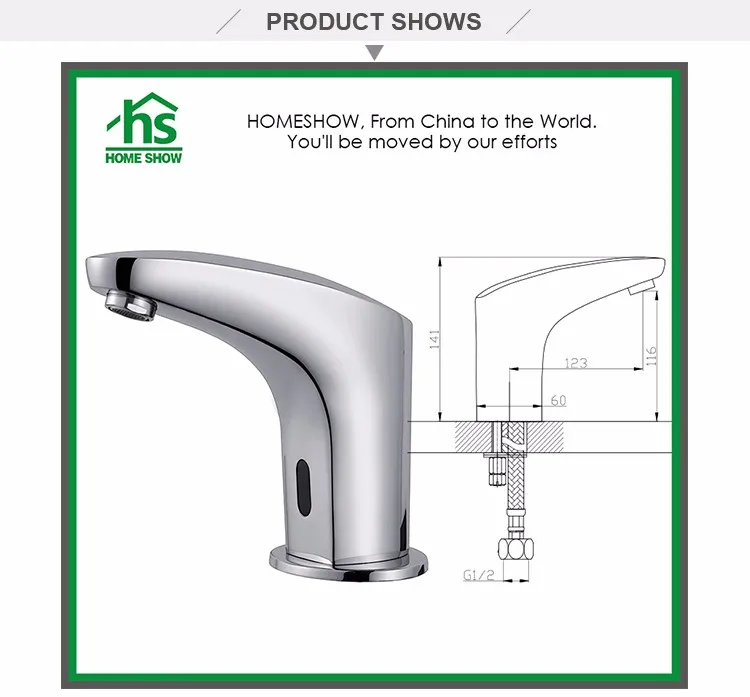 Water Saving Automatic Hand Wash Sensor Touch Free Faucet Tap For