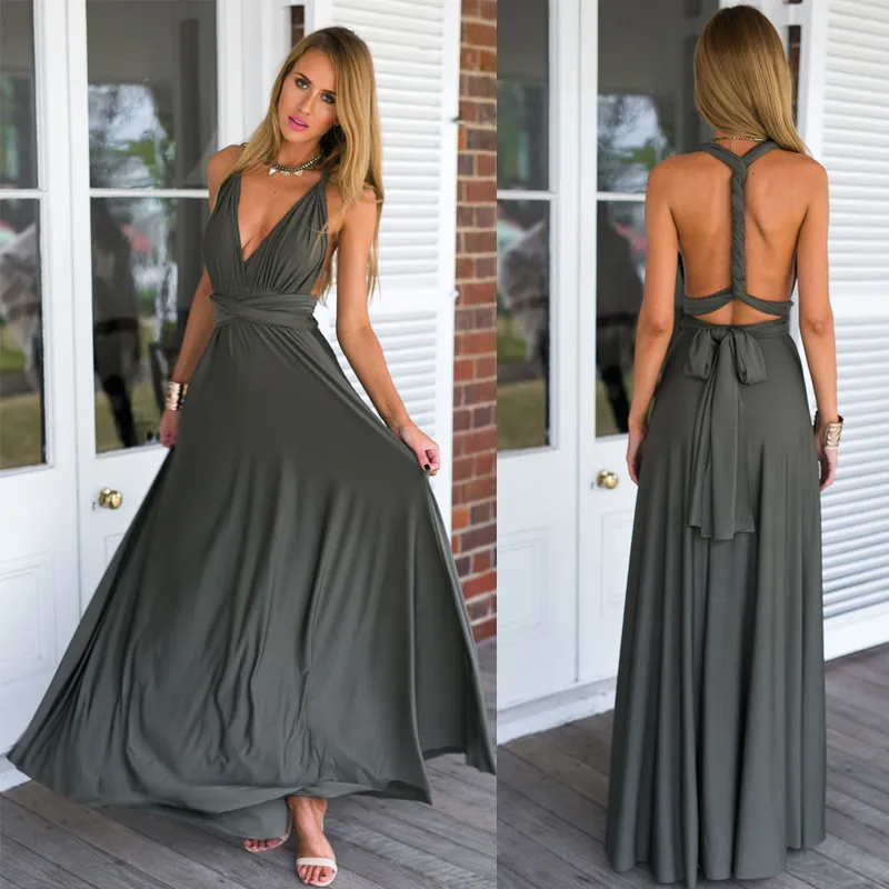 2018 Whole 2016 Summer Y Women Peach Infinity Maxi Wrap Dress Aeproduct