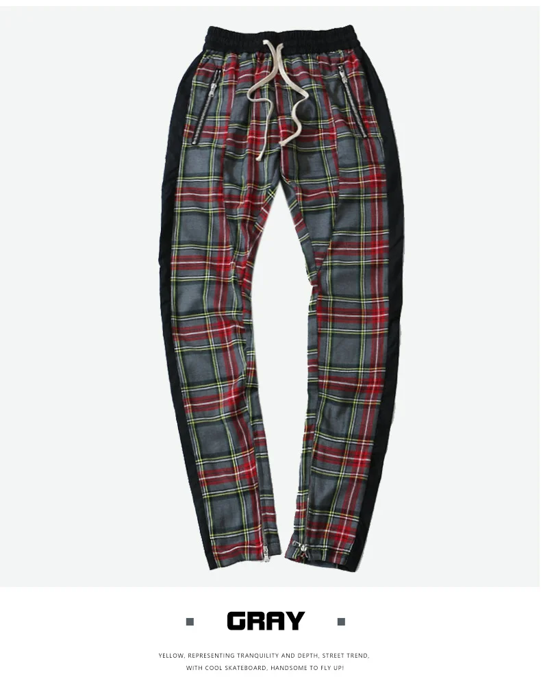 plaid mens joggers