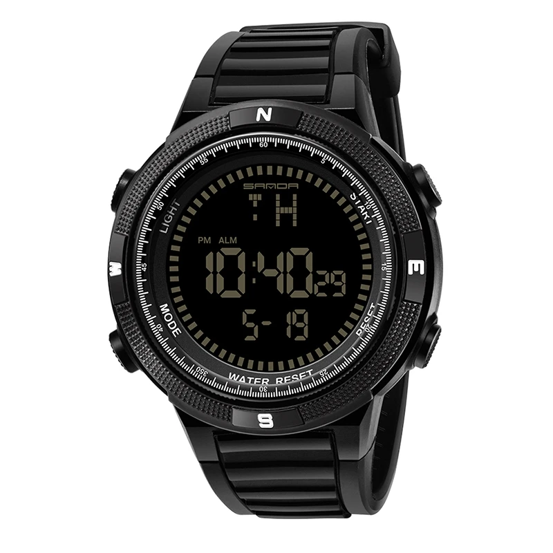 

SANDA 360 Men's Sport Watch Japan Digital Movement Plastic Band Watch Week Date Luminous, N/a