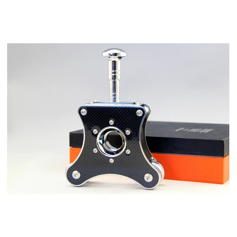 

high quality table cigar cutter, brass material on carbon fiber, Red and black