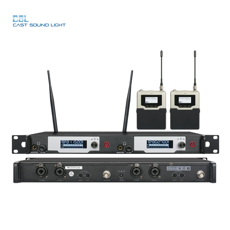 

2 channel professional wireless in ear monitor system for stage