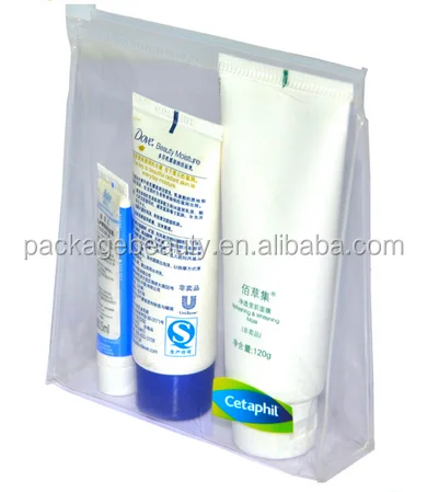
EU standard promotional clear vinyl pvc plastic cosmetic pouch with zipper 