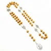 Catholic Prayer Immaculate Mary Centerpiece Seven Sorrows Alloy Connector Chaplet Rosary of Pine Wood