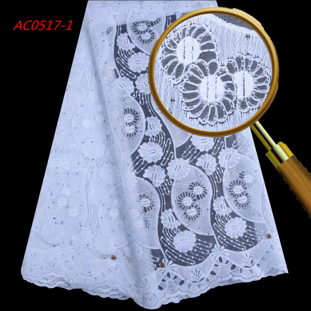 

1603 Free Shipping White Lace Fabric African Lace Fabrics 2019 Nigerian Milk Silk Lace With Stones, Cupion