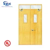 UL 20 minutes Decorative front double swing fire rated wooden doors