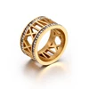 2018 Fashion Jewelry Custom Roman Numeral Stainless Steel Charm Crystal Spinner Ring
