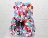 Mix Color Rose Teddy Bear Artificial Flowers Circle Gift Box for Mother's Day Colourful Artificial Bear