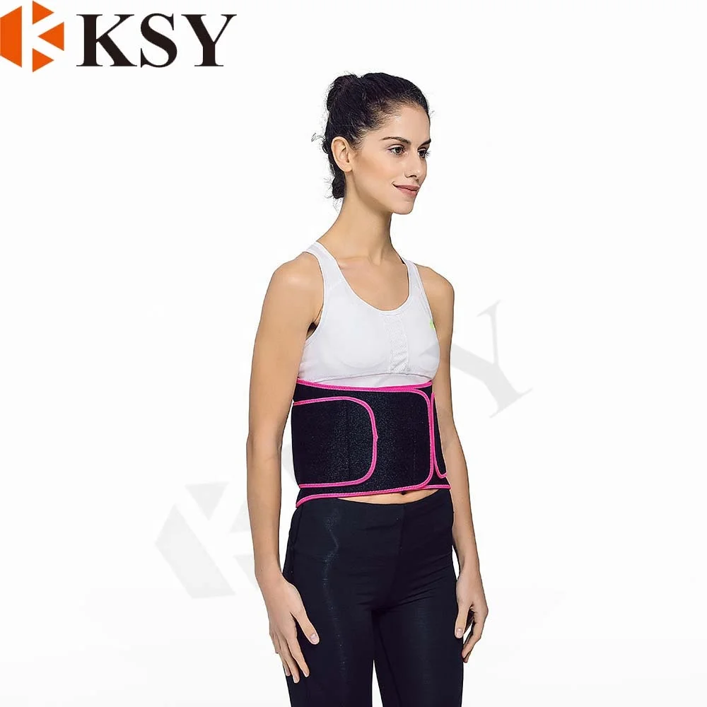 

KSY High Quality Gym Workout Waist Trainer Neoprene belly Fat Burning Belt Support, Pink