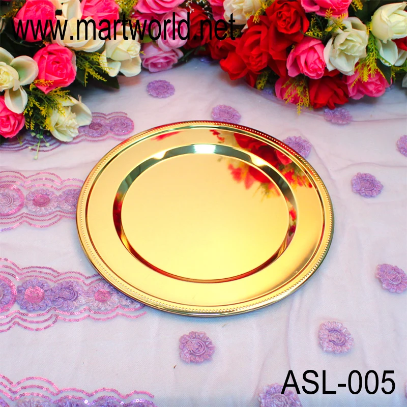 2020 Classical Design Wedding Plate,Decorative Gold &silver Color Metal