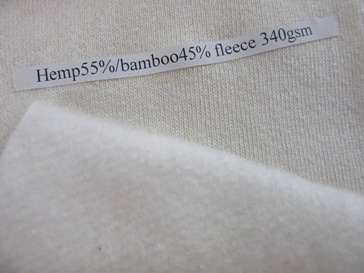 Breathable Absorbent High Quality Hemp Bamboo Fleece Knitted Fabric For