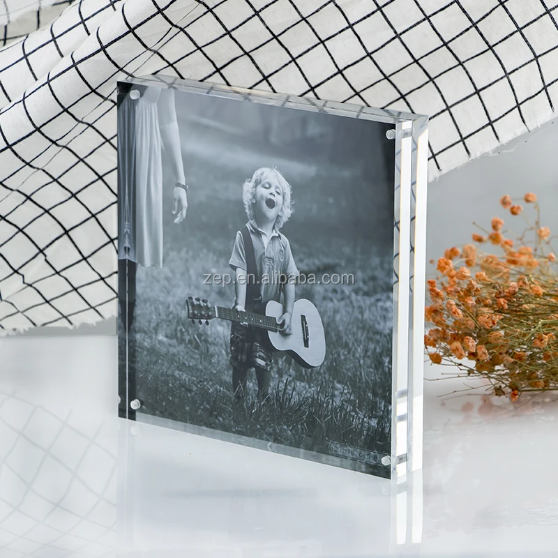 Acrylic Square Photo Frame 6x6 Plastic Picture Block With Buy