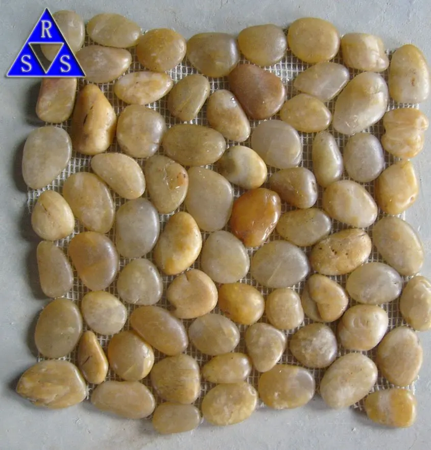 Yellow pebble mosaic 