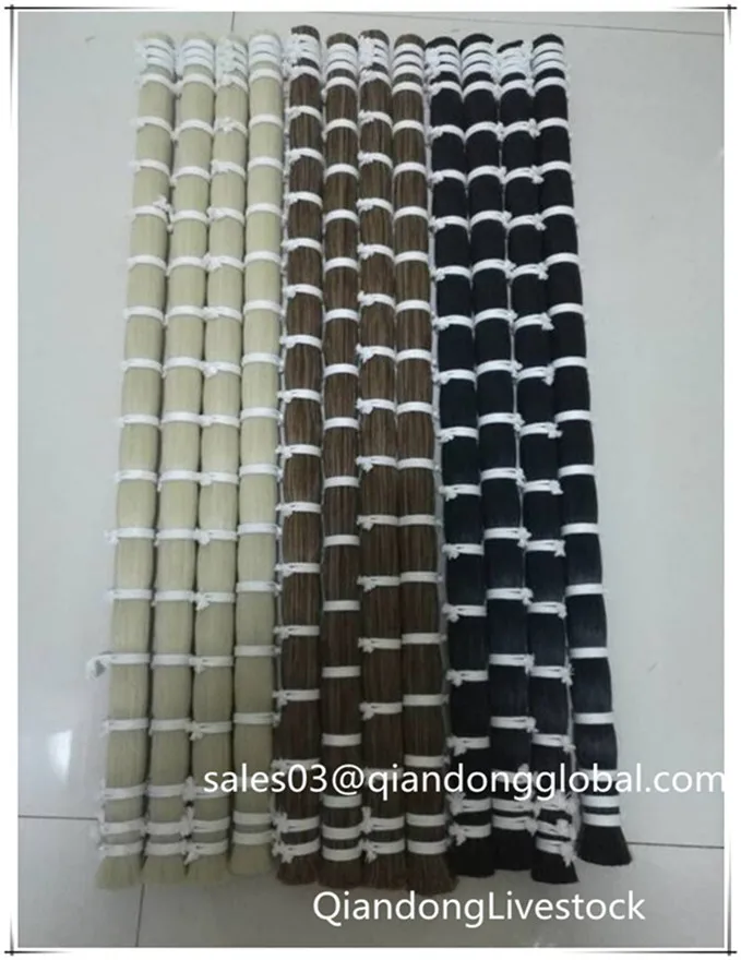 Black Horse Tail Hair for Bass Bow Hair