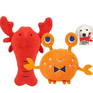 Image of Hot Pet toys plush Chew molar toy Cute Crab Shape dog squeak toys