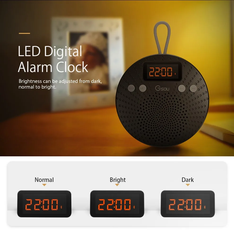 Small Clock Radio Shower Bluetooth Speaker With Suction Cup In 2017