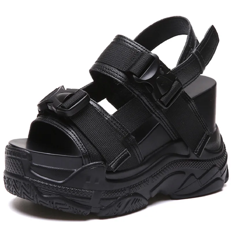 

Dropshipping Custom Logo 12CM Platform Women Wedges Sandals High Heel Gladiators Fashion Sneakers Summer Comfortable Shoes