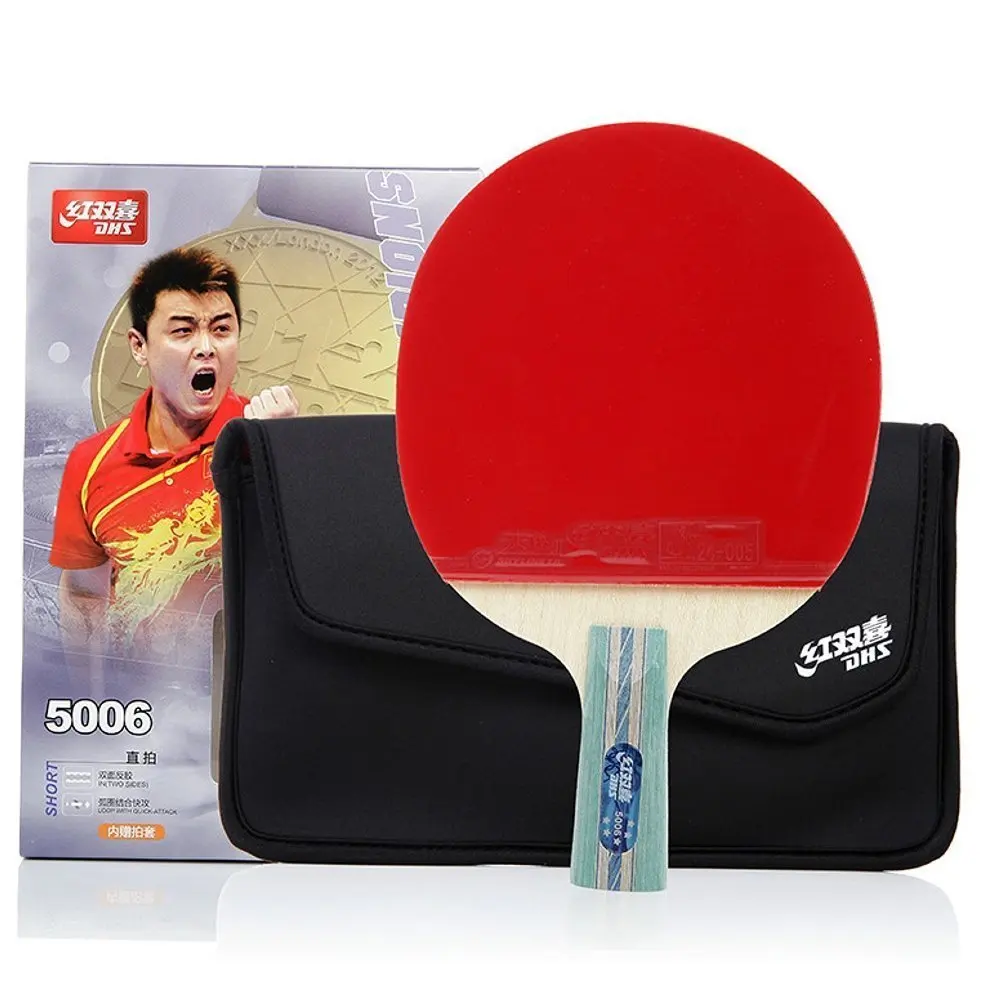 DHS Double Happiness Five Star Table Tennis Racket Penhold sided anti-adhesive A5006 / A5002 shake-hands grip table tennis racket finished a