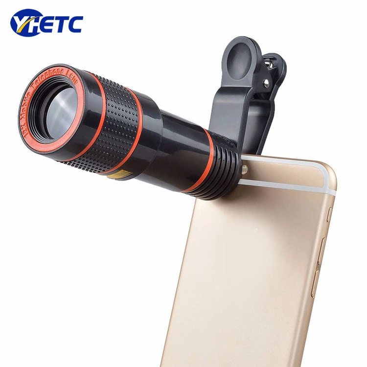 Universal 12X Zoom Mobile Phone Telescope Lens Telephoto External Smartphone Camera Lens for Smartphone