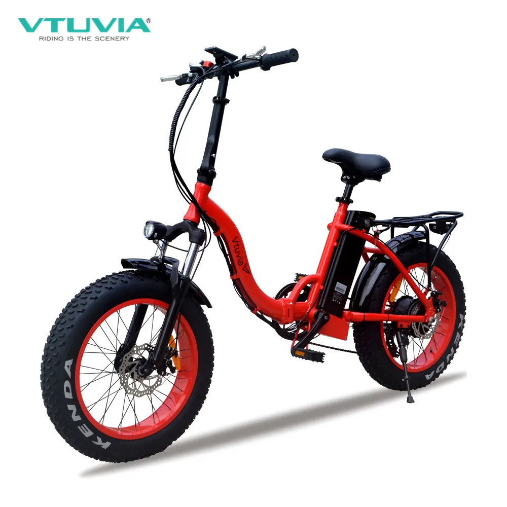 

VTUVIA best sale 7 Speed Derailleur electric bicycle 20 inch Fat tire e bike with 12Ah Lithium battery