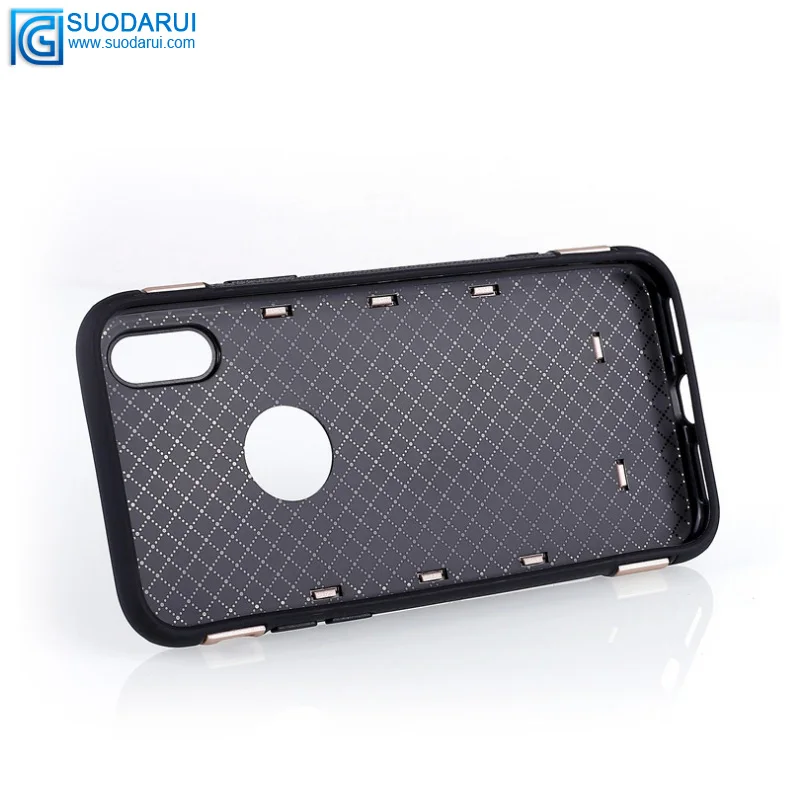 Anti-drop rotating ring bracket Car Magnetic Case for iPhone 360 protective Back carbon fiber cover
