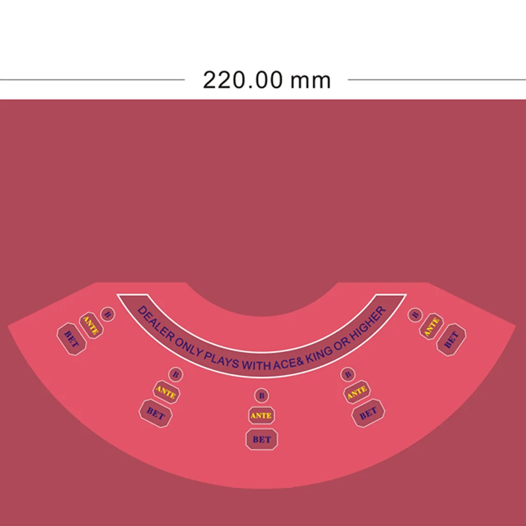 Gambling Casino Grade Blackjack Layout Three Card Poker Cloth For Sale