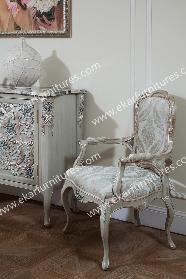 upholstery fabric antique retro luxury solid wood carved dining