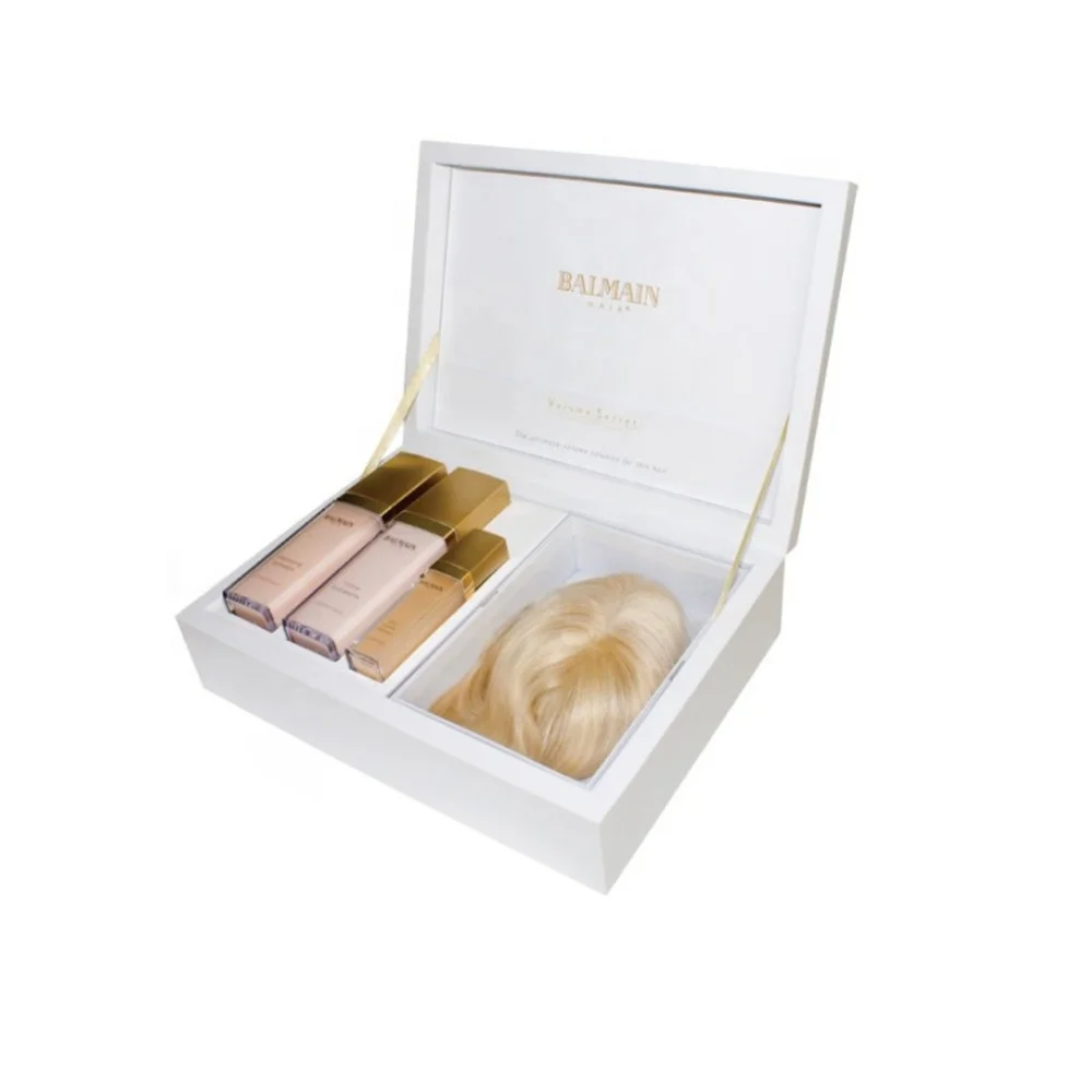 

High-end matte black hair extension packaging box with customized logo