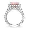 Hot Fashion Crystal Girl Pink Rings New 2019 Color Zircon Stone Ring For Women Wedding Jewelry Accessories Gift
