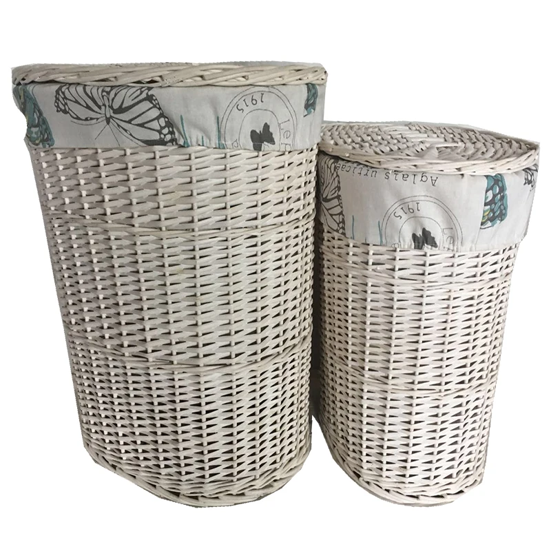 Large Willow Laundry Baskets Wicker Storage Basket Lining For Sundries