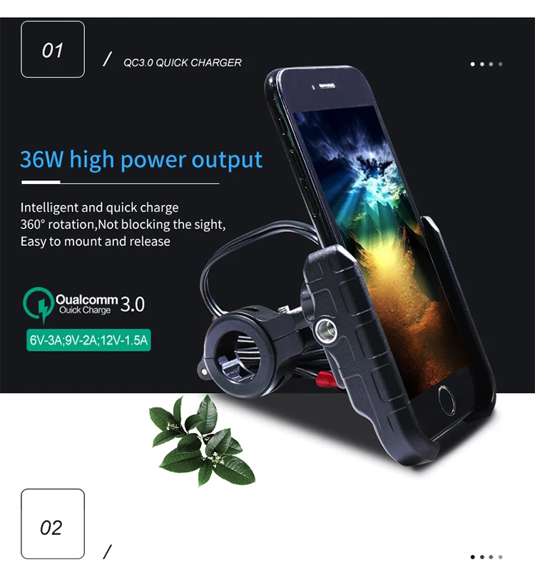 New hotsale Fast charge Motorcycle bike Phone Holder USB Charger