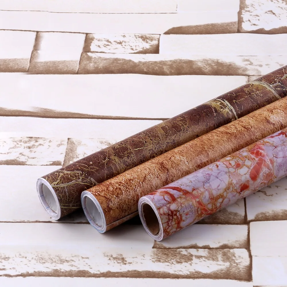 
Hot sales popular design embossed PVC self adhesive 3D printed stick wallpaper with strong glue for wall office home 