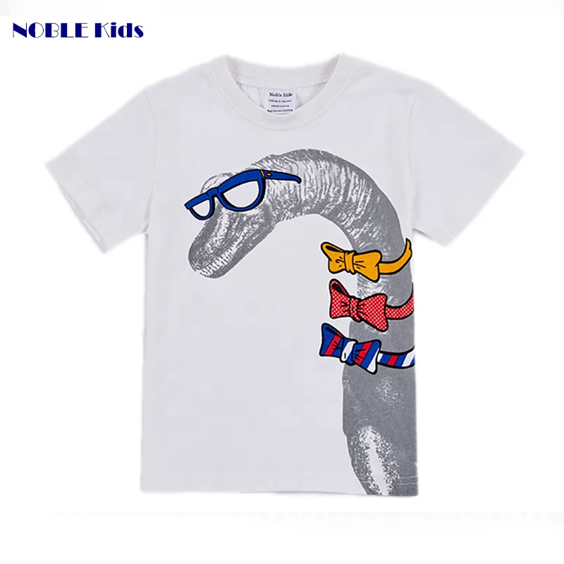 dinosaur printing baby boys clothes wholesale summer 100% cotton children animals tshirt cheap price