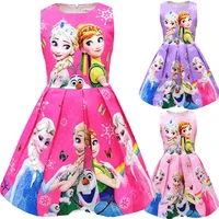 

Girls Summer Sleeveless Dress Kids Holiday cartoon pattern Clothes for sale.