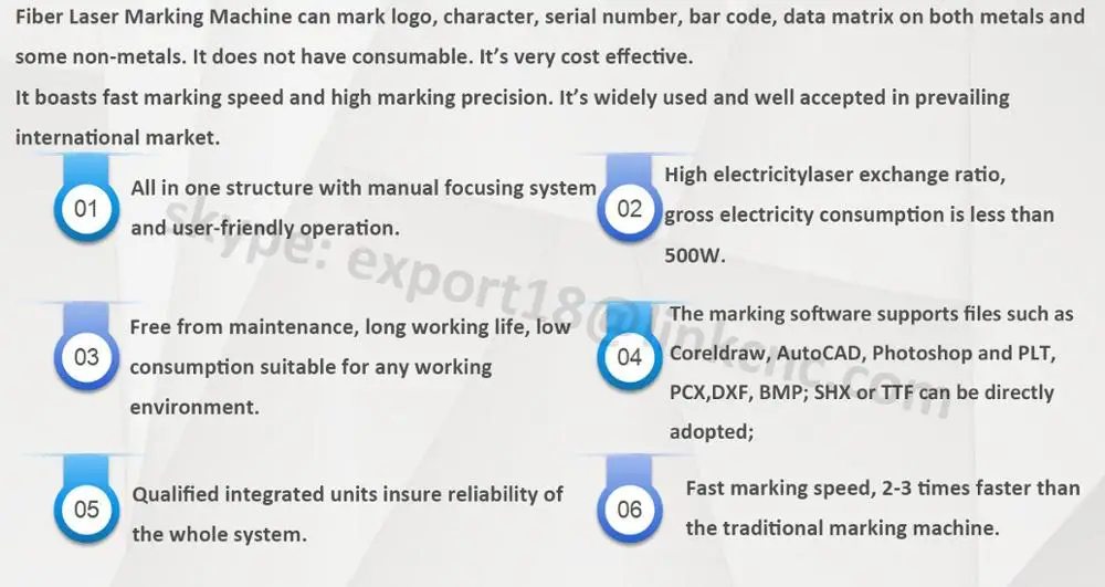 Portable 20w Fiber Laser marking machine for stainless steel carbon steel gold silver
