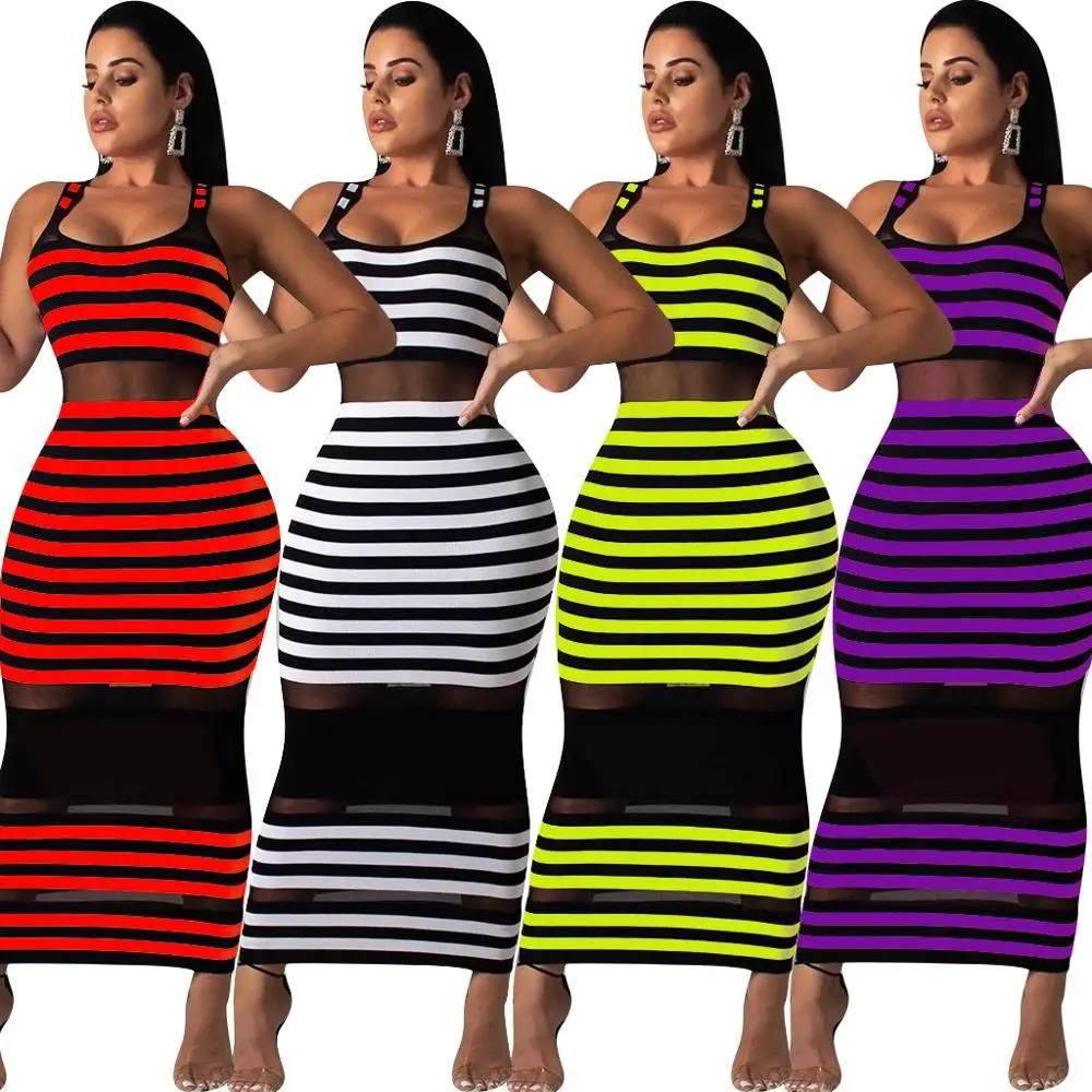 

Women'S Long Printed striped Maxi Dress Clubwear Patchwork sheath Dresses 2019 New Arrive, Green purple white red