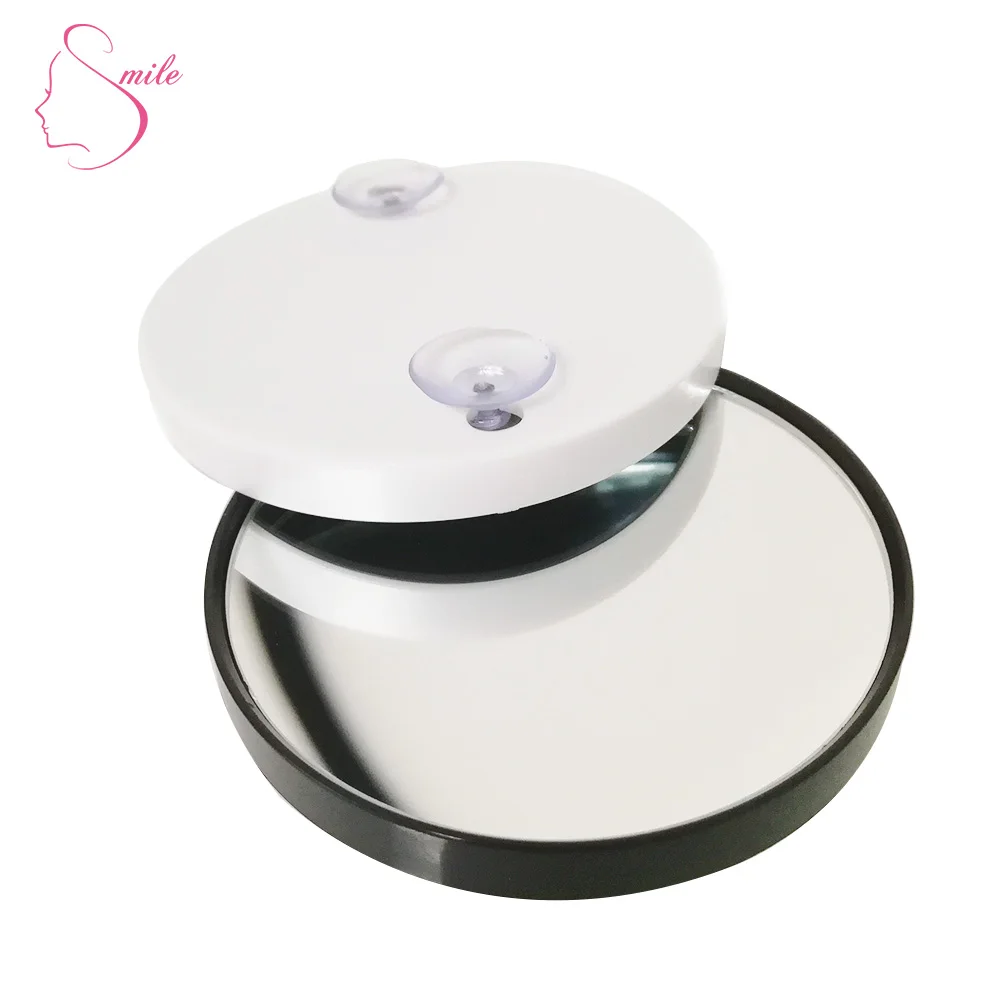 10 Magnification Small Round Shape Mirror with Strong Chuck Suction Cup Bathroom Wall Mounted Mirror